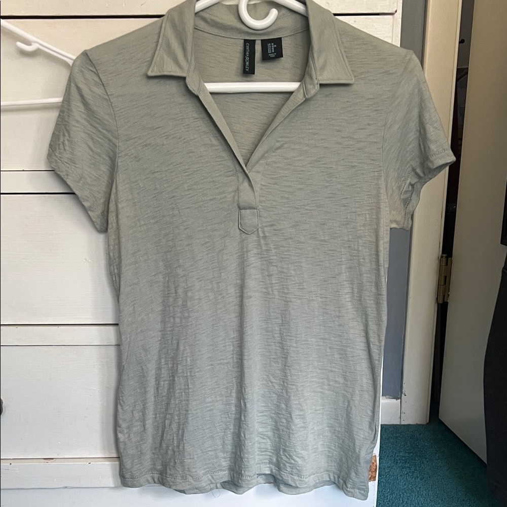 Cynthia Rowley Light Green/Gray Classic Casual Business Golf Shirt SZ Medium